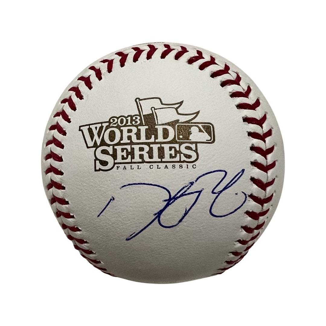 Dustin Pedroia Autographed Boston Red Sox 2013 World Series Logo Baseball Steiner CX