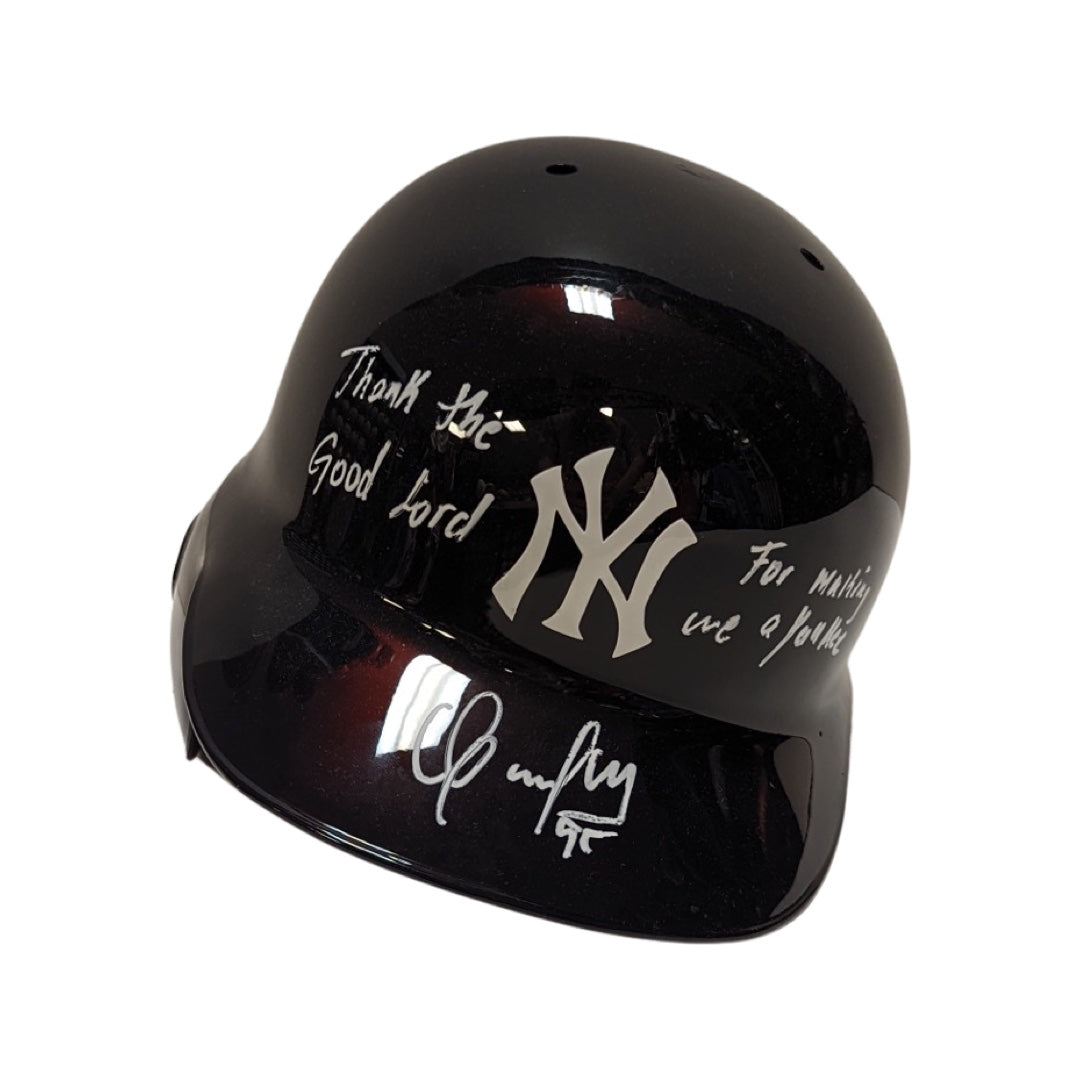 Oswaldo Cabrera Autographed New York Yankees Batting Helmet “Thank the Good Lord for Making Me a Yankee” Inscription Steiner CX
