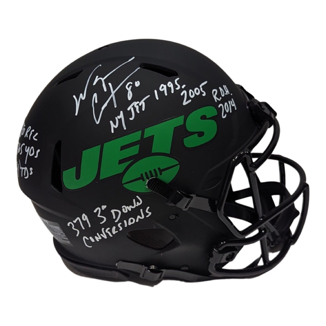 Wayne Chrebet Autographed New York Jets Eclipse Authentic Helmet “NY Jet 1995-2005, ROH 2014, 379 3rd Down Conversions, 580 Rec, 7265 Yds, 41 TDs” Inscriptions JSA