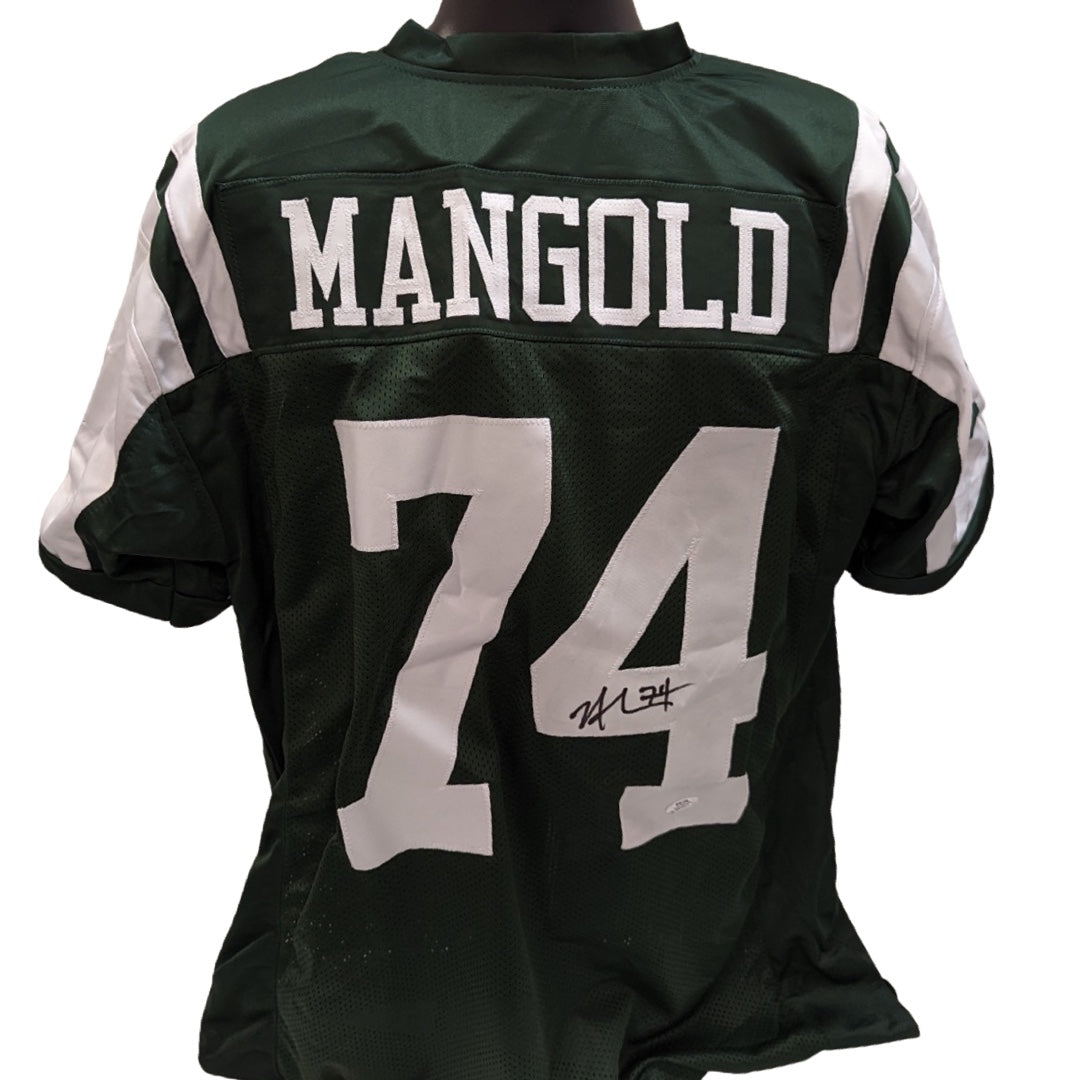 Nick Mangold Autographed New York Jets Green Jersey JSA