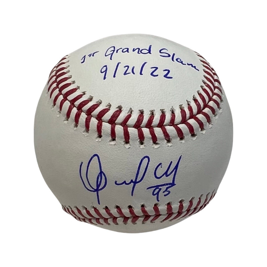 Oswaldo Cabrera Autographed New York Yankees OMLB “1st Grand Slam 9/21/22” Inscription Steiner CX