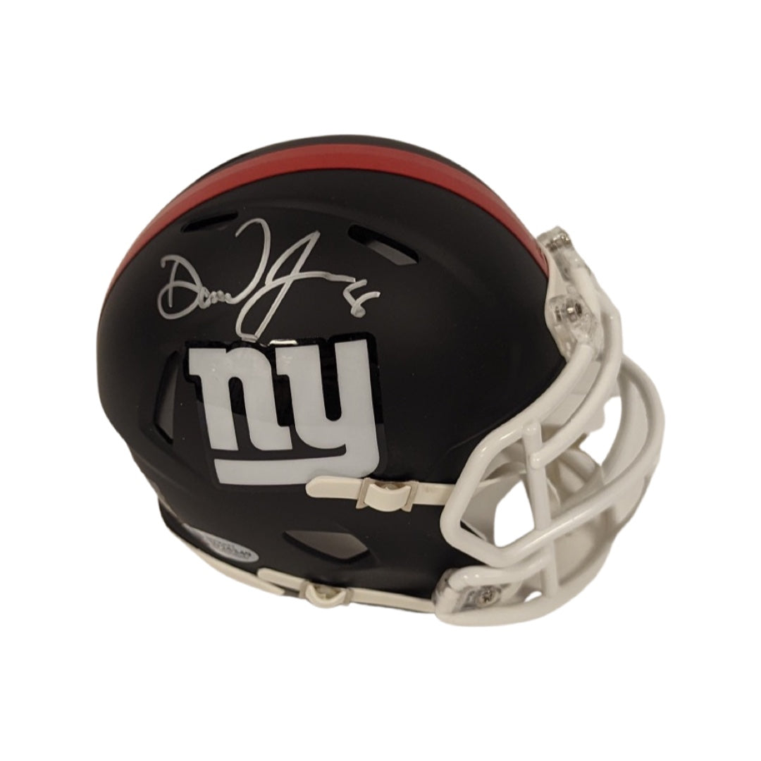 Daniel Jones Autographed New York Giants Flat Black Mini Helmet Beckett