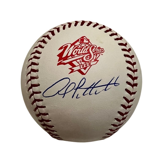 Andy Pettitte Autographed New York Yankees 1998 World Series Logo Baseball Fanatics