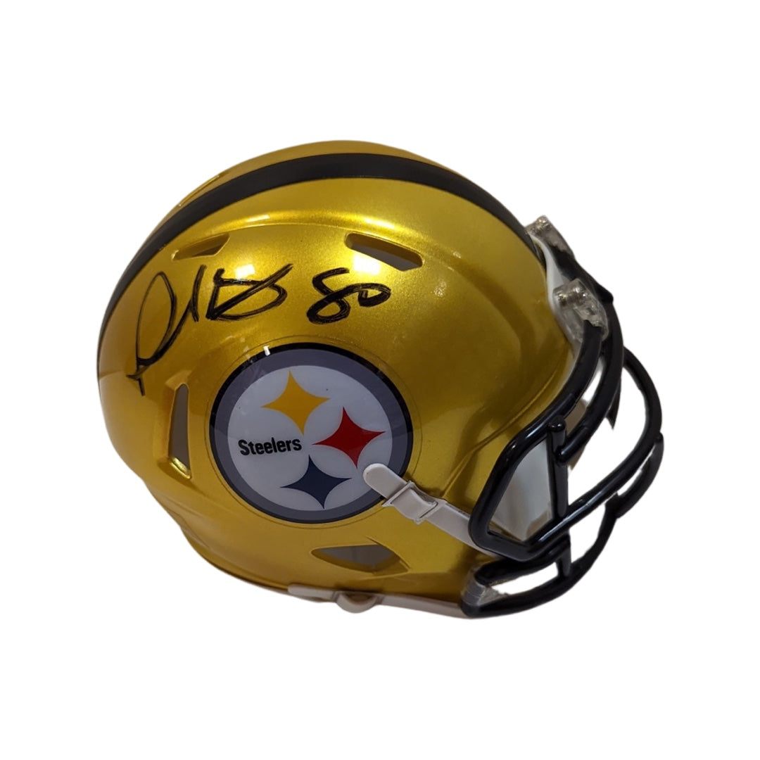 Plaxico Burress Autographed Pittsburgh Steelers Flash Mini Helmet Steiner CX