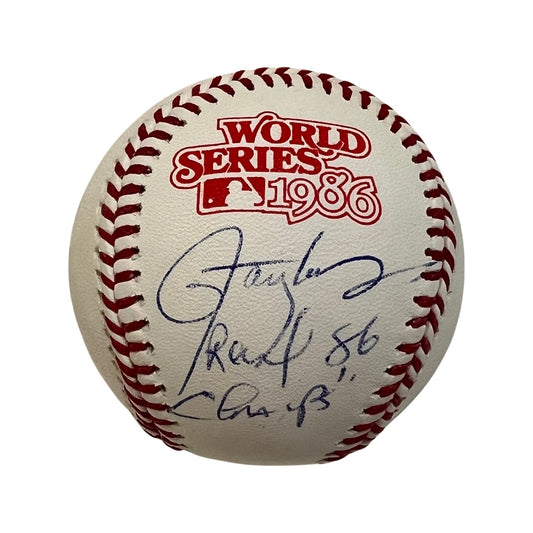 Lawrence Taylor Autographed New York Giants 1986 World Series Logo Baseball “Real 86 Champs” Inscription JSA