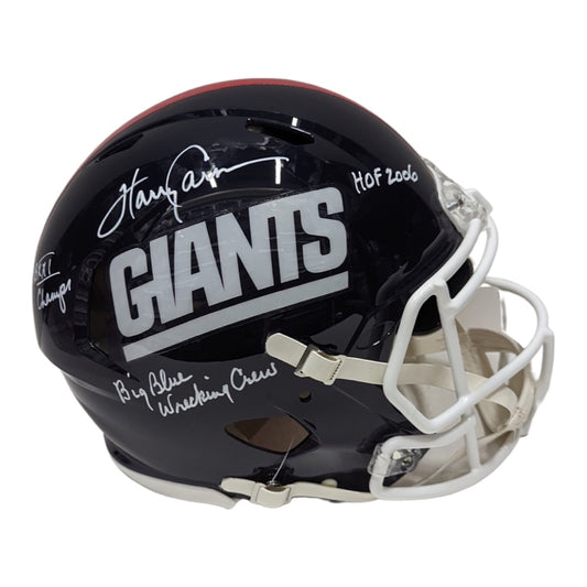 Harry Carson Autographed New York Giants Old School Speed Authentic Helmet “SB XXI Champs, HOF 2006 & Big Blue Wrecking Crew” Inscription JSA