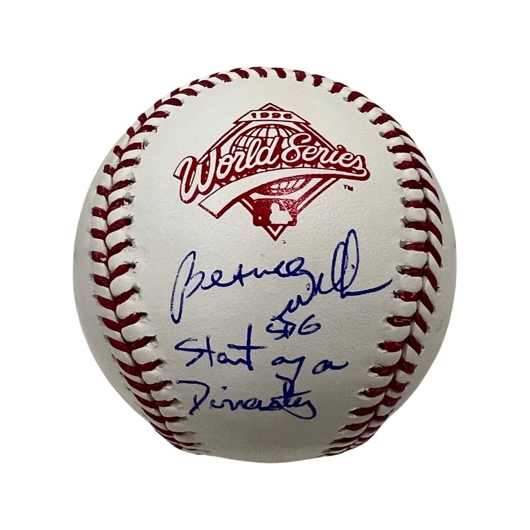 Bernie Williams Autographed New York Yankees 1996 World Series Logo Baseball “Start of a Dynasty” Inscription JSA