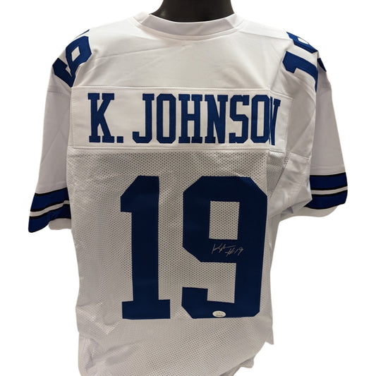 Keyshawn Johnson Autographed Dallas Cowboys White Jersey JSA