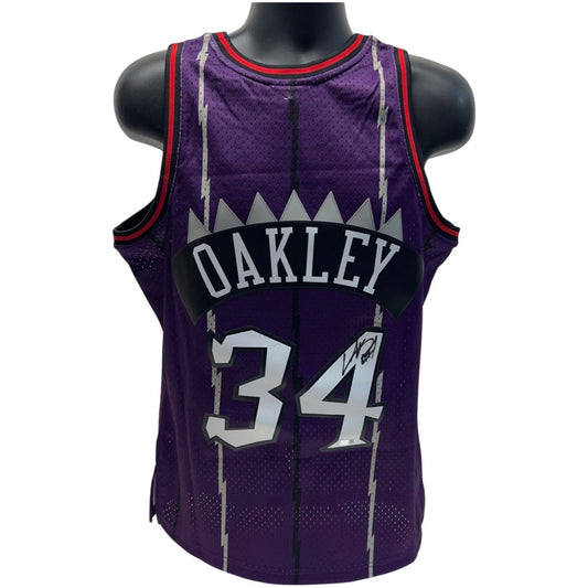 Charles Oakley Autographed Toronto Raptors Purple 1998-99 Mitchell & Ness Swingman Jersey Steiner CX