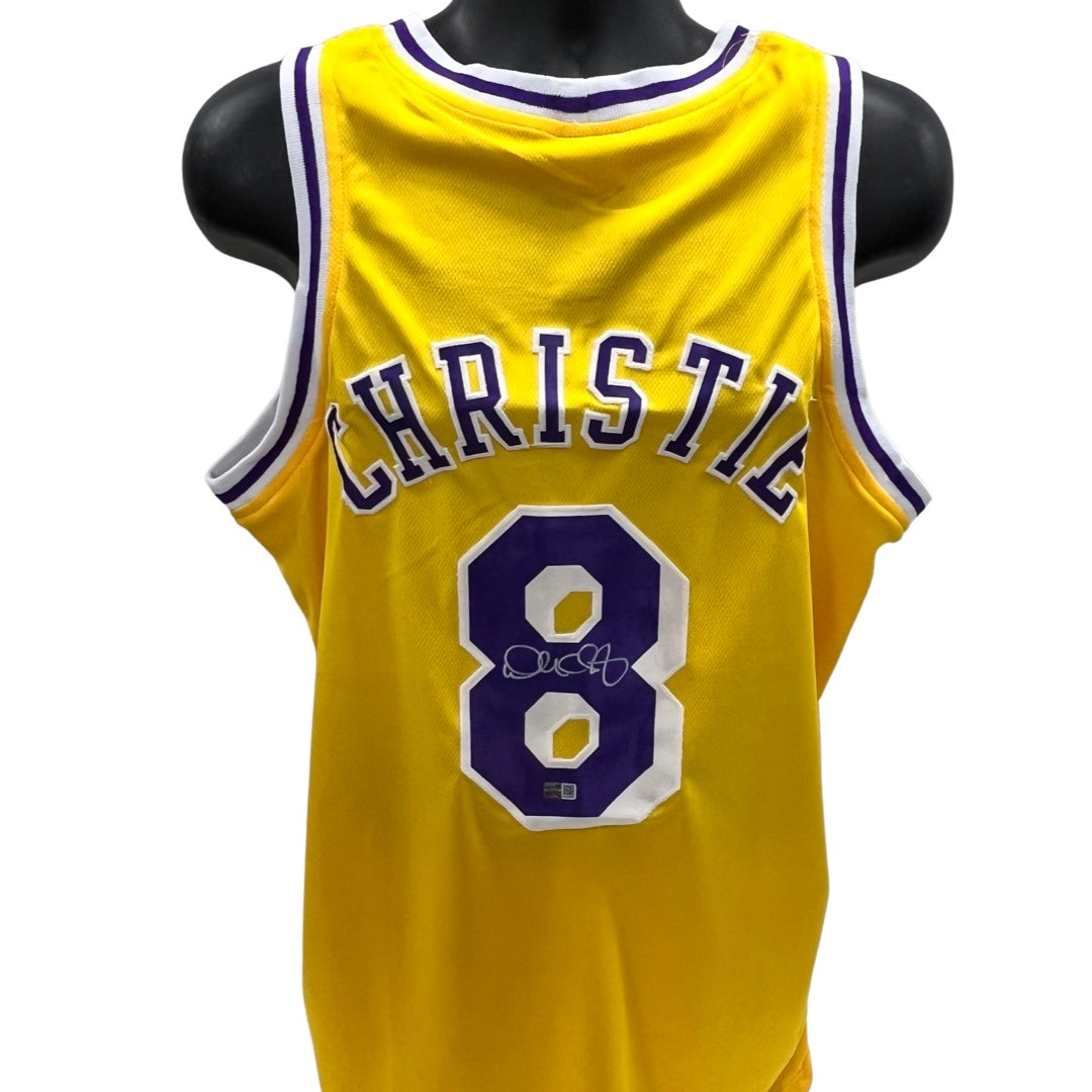 Doug Christie Autographed Los Angeles Lakers Yellow Jersey Steiner CX