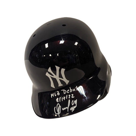 Oswaldo Cabrera Autographed New York Yankees Batting Helmet “MLB Debut 8/17/22” Inscription Steiner CX