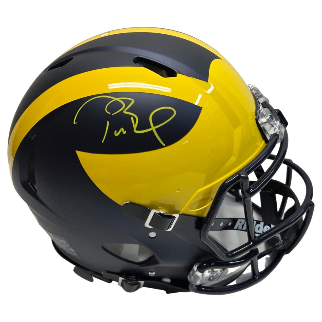 Tom Brady Autographed Michigan Wolverines Speed Authentic Helmet Fanatics