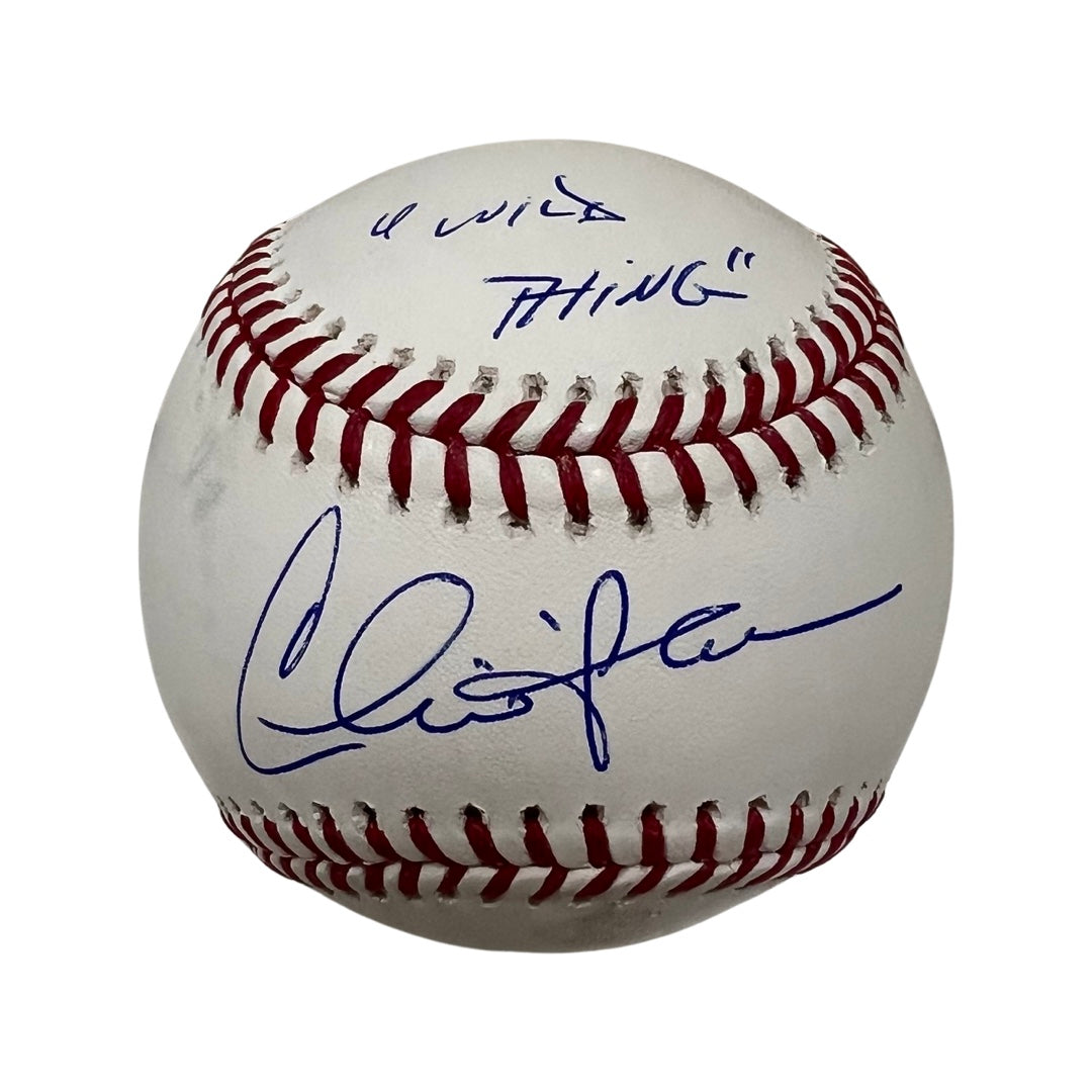 Charlie Sheen Autographed Major League OMLB “Wild Thing” Inscription Steiner CX