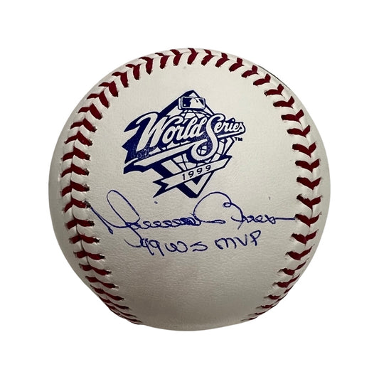 Mariano Rivera Autographed New York Yankees 1999 World Series Logo Baseball “99 WS MVP” Inscription Steiner CX