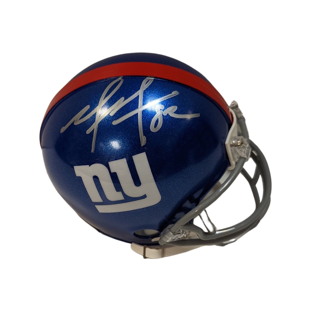 Mario Manningham Autographed New York Giants Mini Helmet BG