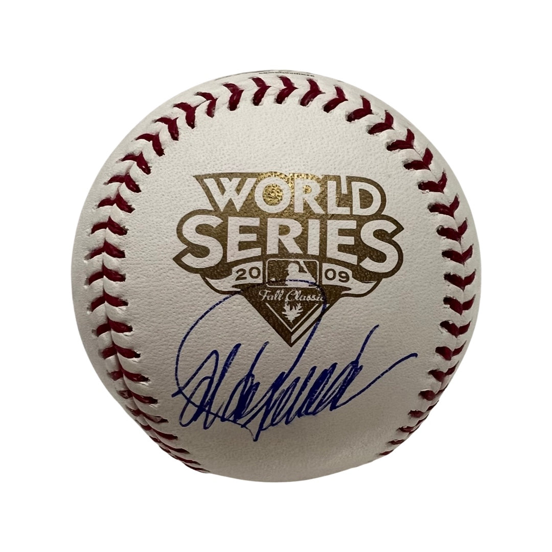 Jorge Posada Autographed New York Yankees 2009 World Series Logo Baseball JSA