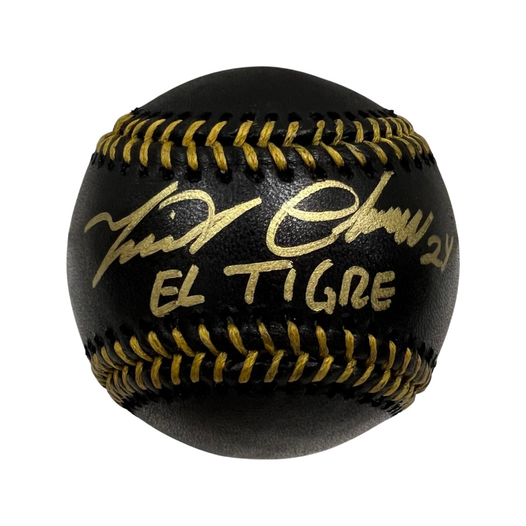 Miguel Cabrera Autographed Detroit Tigers Black Leather OMLB “El Tigre” Inscription JSA
