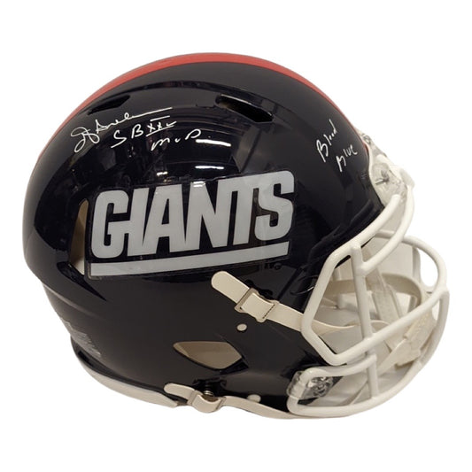 OJ Anderson Autographed New York Giants Old School Speed Authentic Helmet “SB XXV MVP, Bleed Blue” Inscription JSA