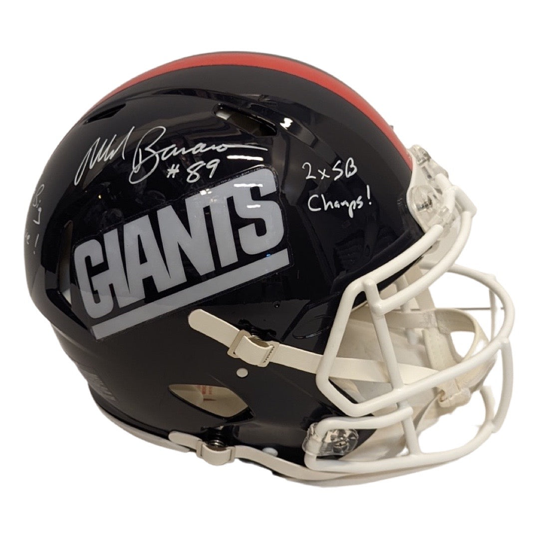 Mark Bavaro Autographed New York Giants Old School Speed Authentic Helmet “2x SB Champ, Go Big Blue!” JSA