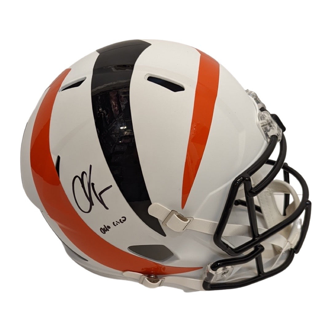 Chad Ochocinco Autographed Cincinnati Bengals Amp Replica Helmet “Ocho Cinco” Inscription JSA
