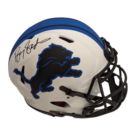 Barry Sanders Autographed Detroit Lions Lunar Eclipse Authentic Helmet Schwartz