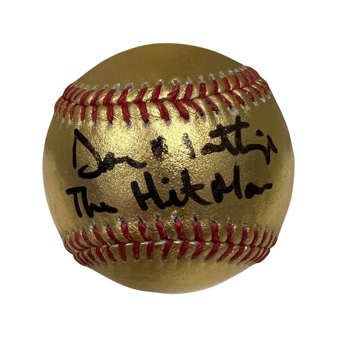 Don Mattingly Autographed New York Yankees Gold OMLB “The Hit Man” Inscription Steiner CX