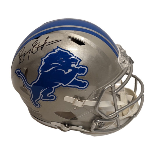 Barry Sanders Autographed Detroit Lions Speed Authentic Helmet Schwartz