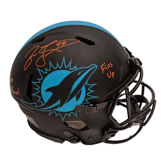 Jason Taylor Autographed Miami Dolphins Eclipse Authentic Helmet “6x Pro Bowl, Fins Up” Inscriptions JSA