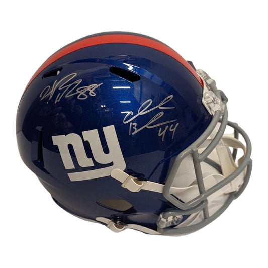 Hakeem Nicks & Ahmad Bradshaw Autographed New York Giants Speed Replica Helmet JSA