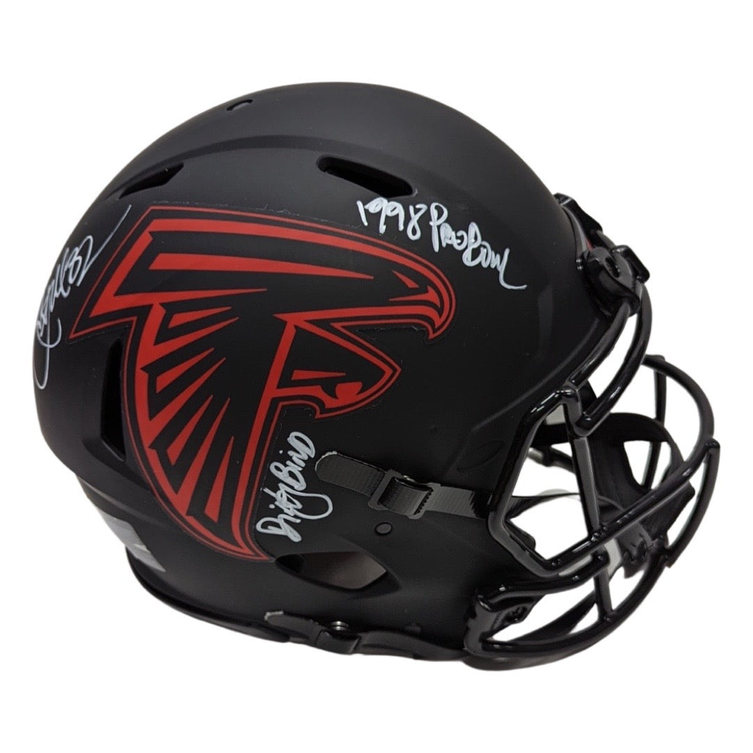 Jamal Anderson Autographed Atlanta Falcons Eclipse Authentic Helmet “1998 Pro Bowl, Dirty Bird” Inscriptions JSA