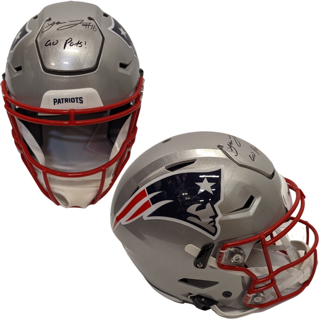 Jakobi Meyers Autographed New England Patriots Speed Flex Helmet “Go Pats” Inscription Steiner CX