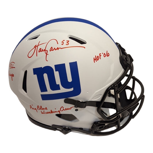 Harry Carson Autographed New York Giants Lunar Eclipse Authentic Helmet “HOF 06, Big Blue Wrecking Crew, SB XXI Champ” Inscription JSA