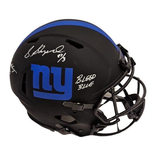 Sterling Shepard Autographed New York Giants Eclipse Authentic Helmet “Bleed Blue, Catching Dimes” Inscriptions JSA