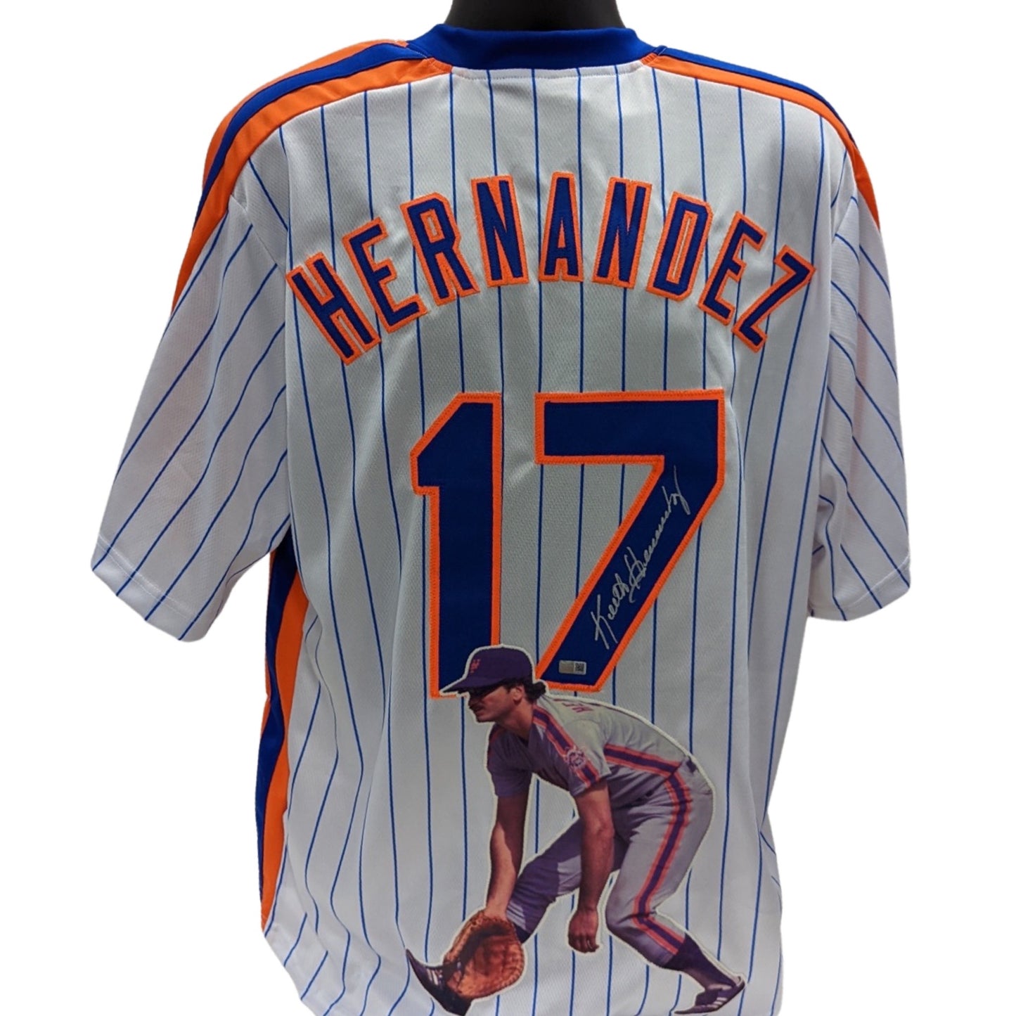 Keith Hernandez Autographed New York Mets Pinstripe Art Jersey Steiner CX