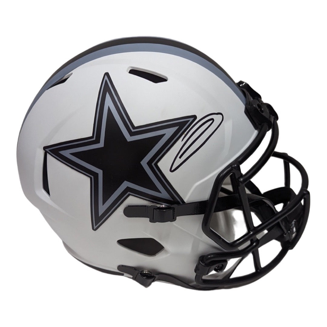 CeeDee Lamb Autographed Dallas Cowboys Lunar Eclipse Replica Helmet JSA