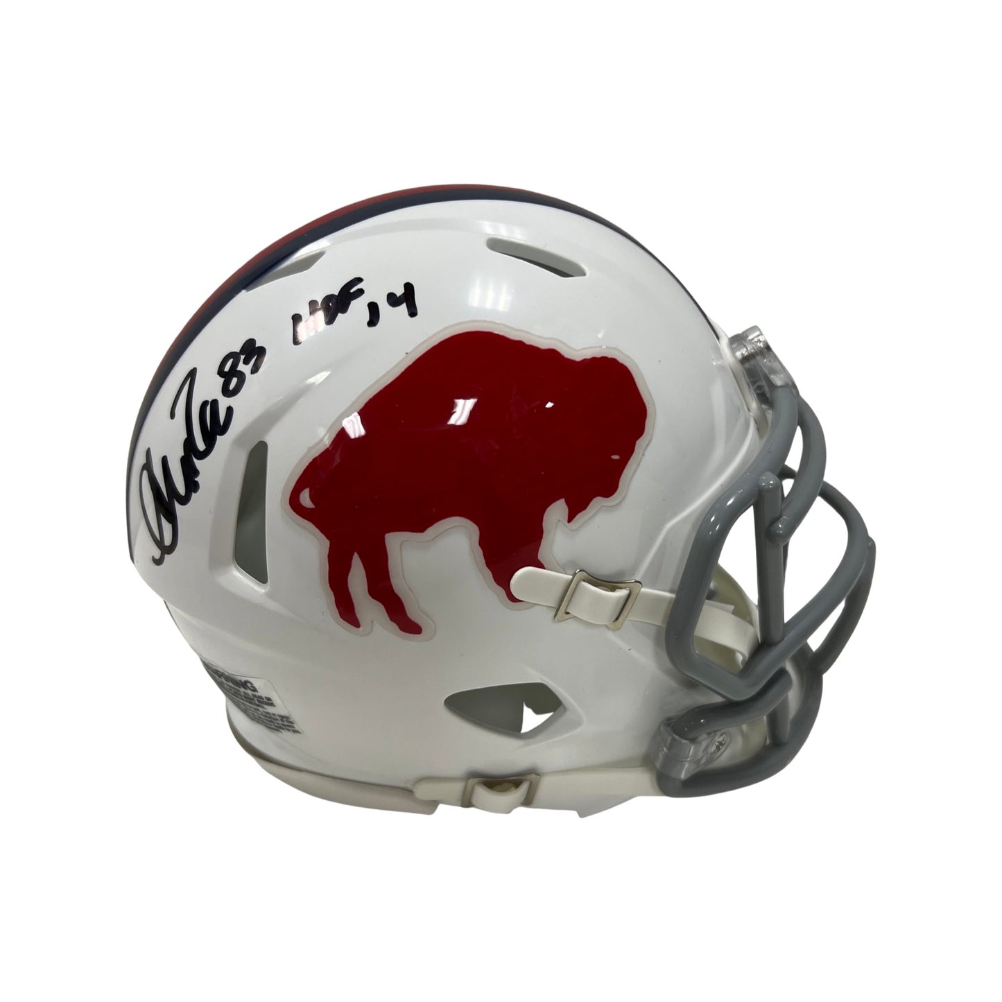 Andre Reed Autographed Buffalo Bills Old School White Mini Helmet “HOF 14” Inscription Steiner CX