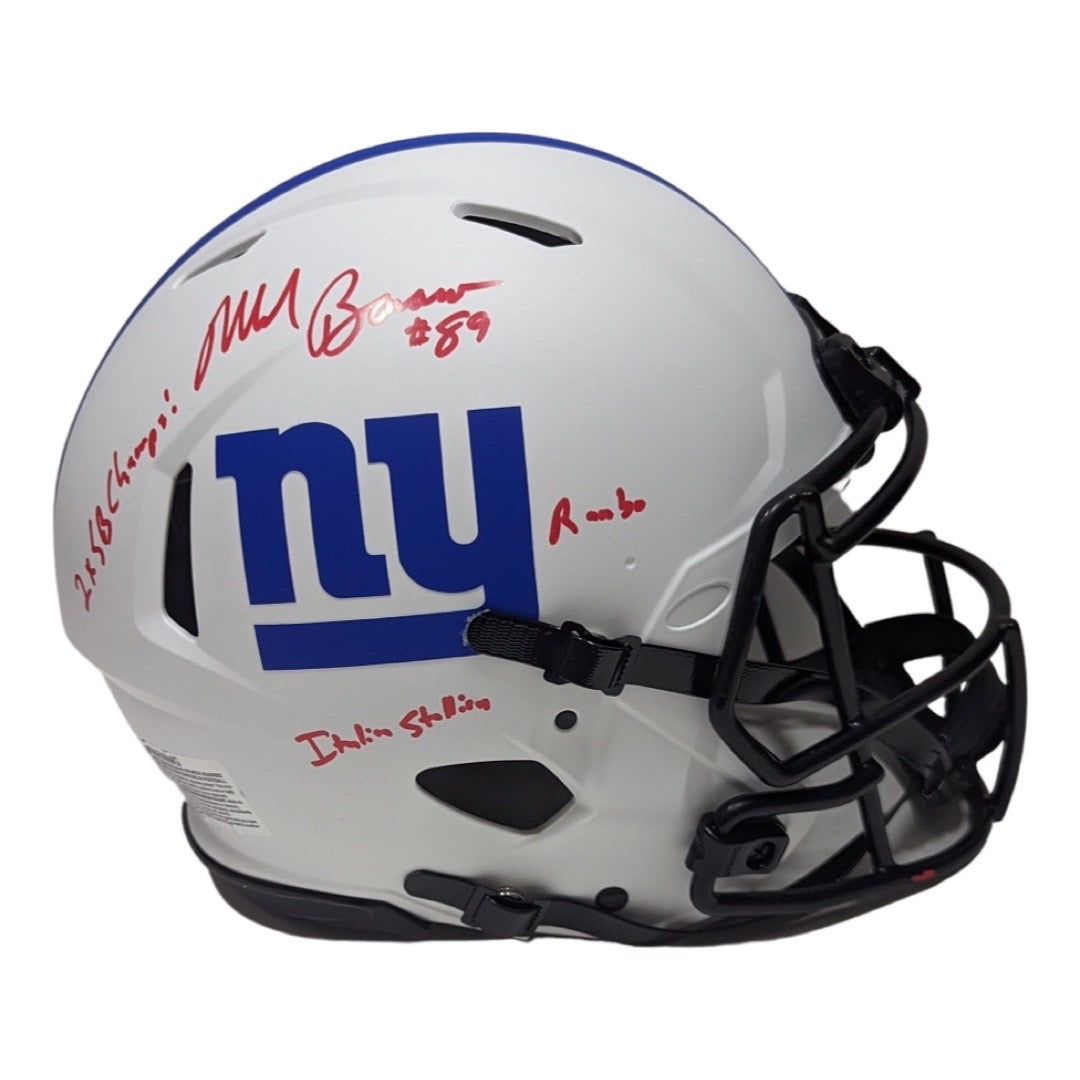 Mark Bavaro Autographed New York Giants Lunar Eclipse Authentic Helmet “2x SB Champ, Italian Stallion, Rambo” Inscriptions JSA