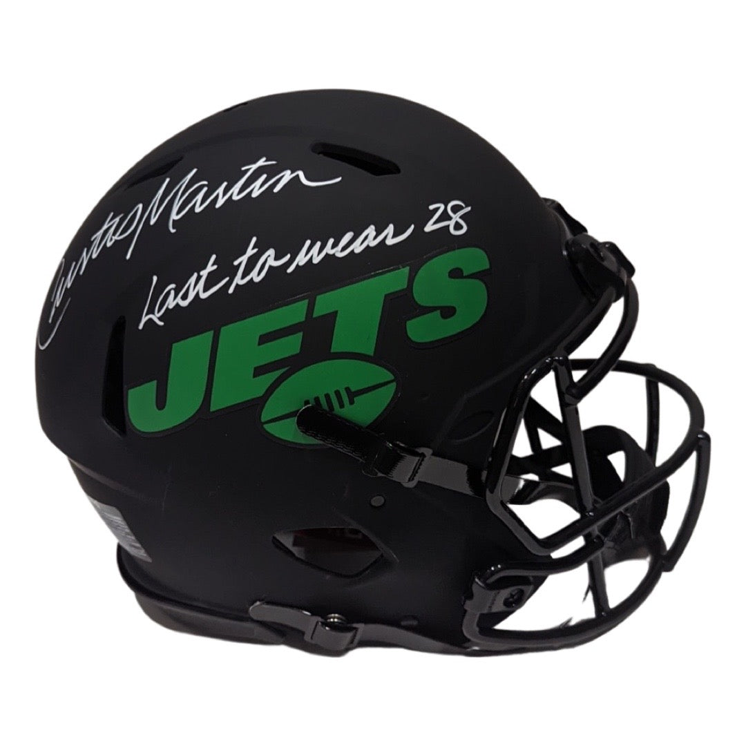 Curtis Martin Autographed New York Jets Eclipse Authentic Helmet “Last to Wear 28” Inscription PSA