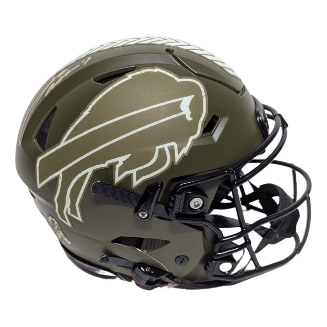 Josh Allen Autographed Buffalo Bills Salute to Service Flex Helmet Beckett