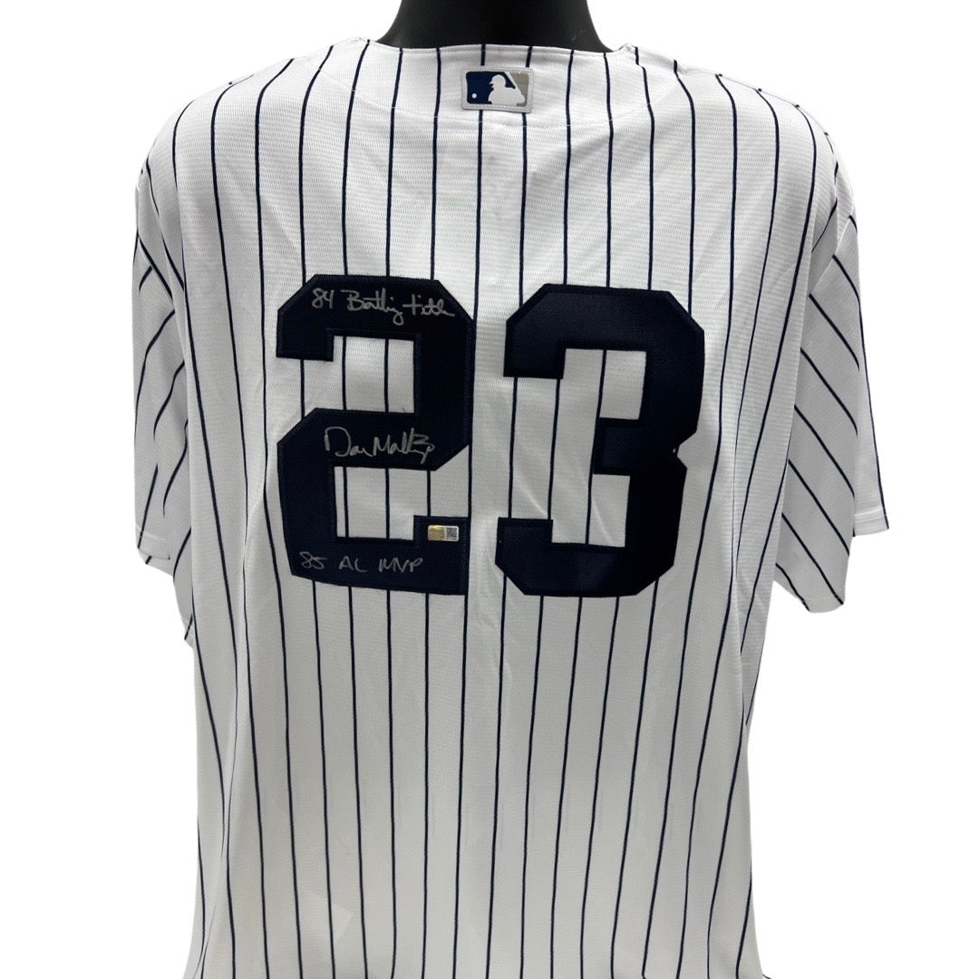 Don Mattingly Autographed New York Yankees Nike Pinstripe Jersey “84 Batting Title, 85 AL MVP” Inscriptions Steiner CX