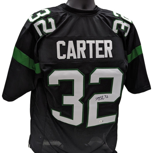 Michael Carter Autographed New York Jets Black Jersey Beckett