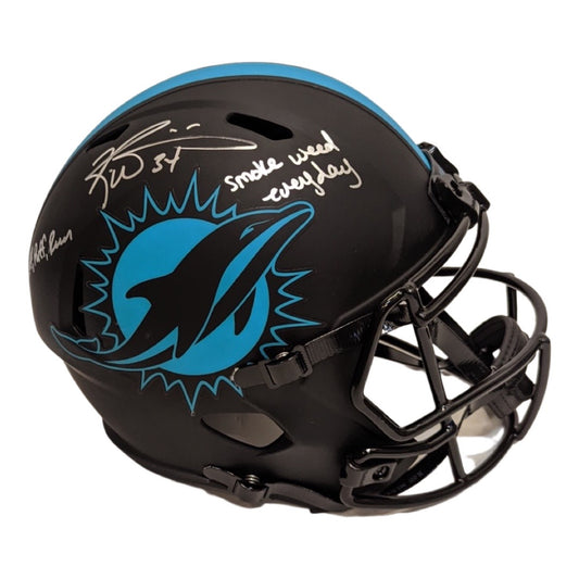 Ricky Williams Autographed Miami Dolphins Eclipse Replica Helmet “Smoke Weed Everyday, Puff, Puff, Run” Inscriptions JSA