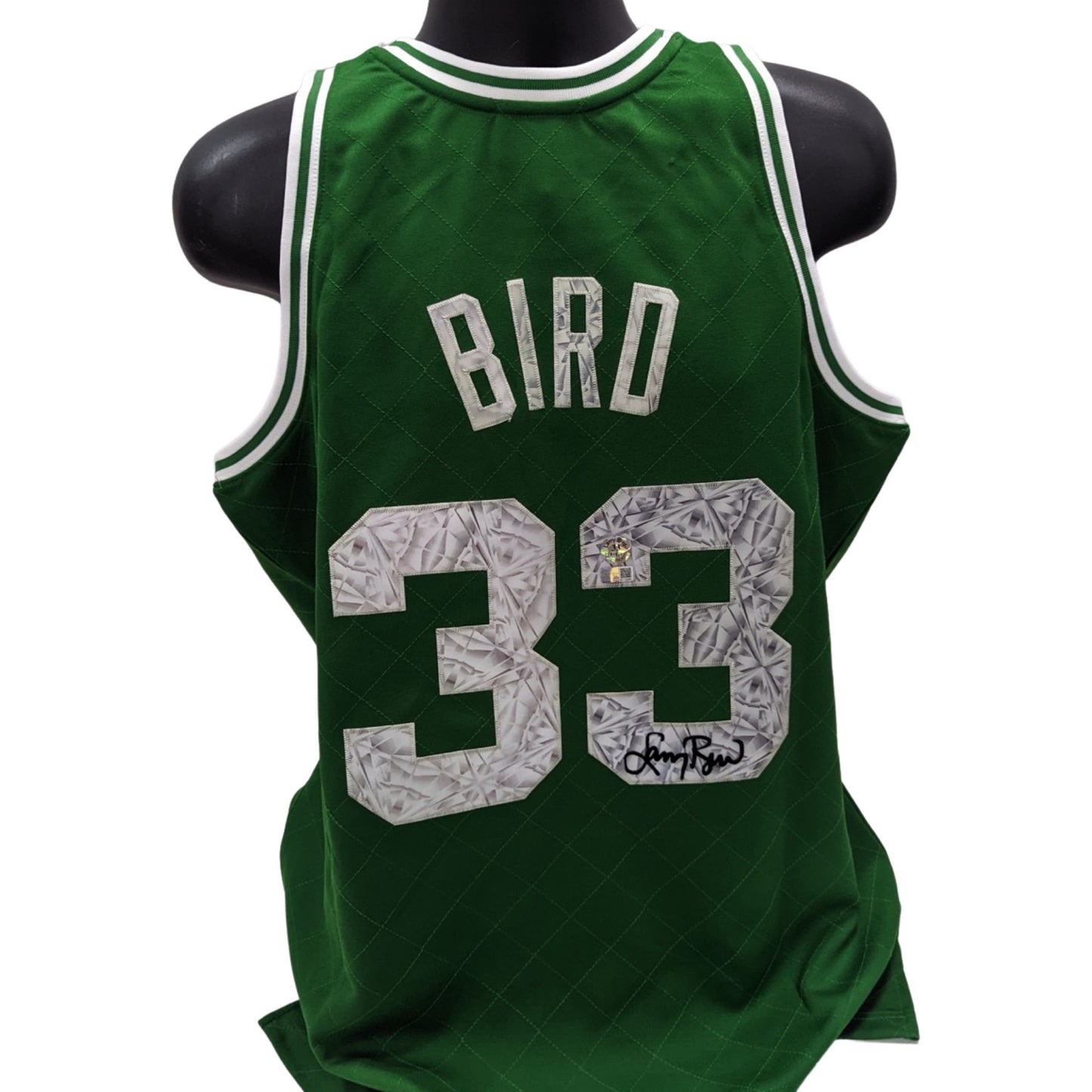 Larry Bird Autographed Boston Celtics NBA 75th Diamond Edition Mitchell & Ness Swingman Jersey Steiner CX & Larry Bird COA