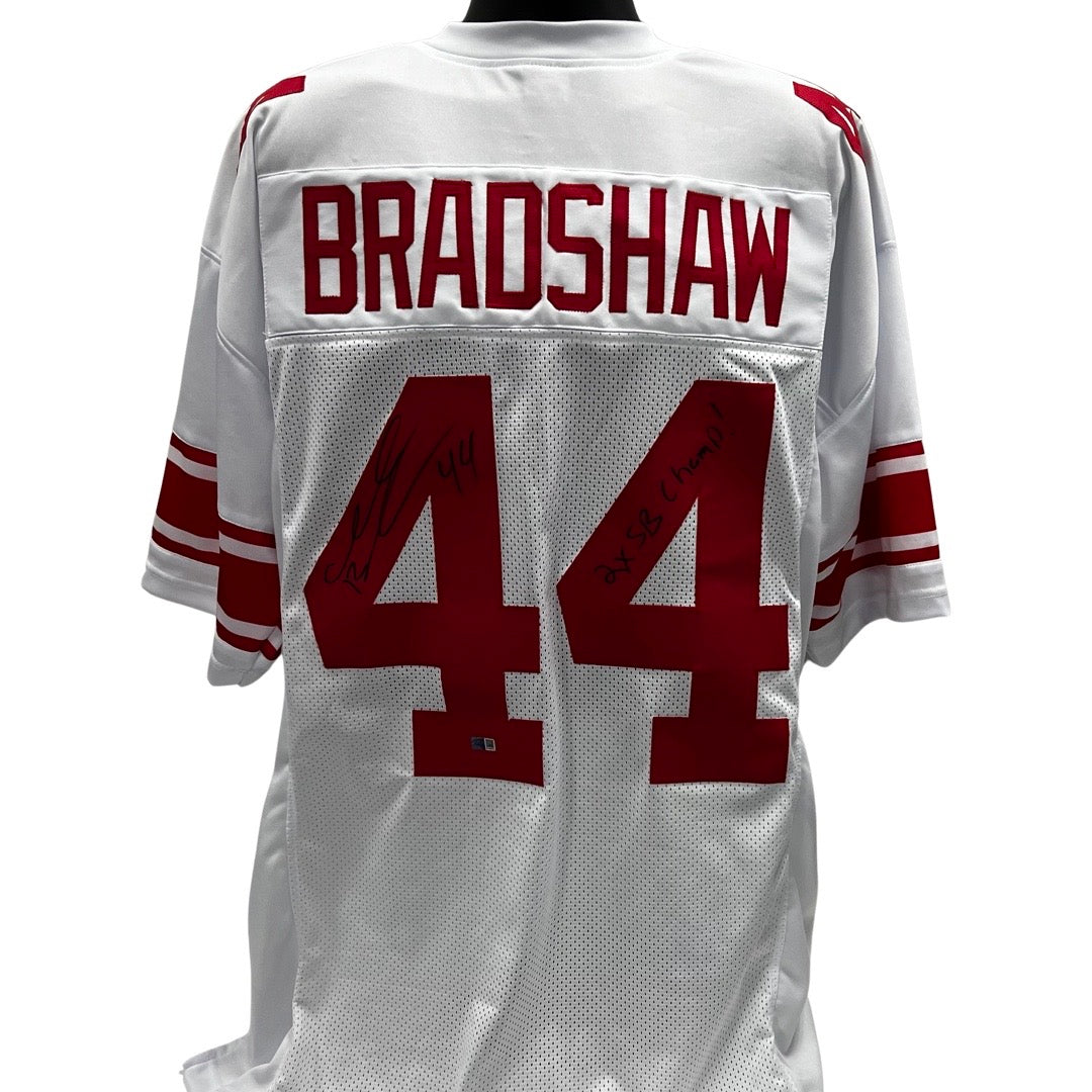 Ahmad Bradshaw Autographed New York Giants White Jersey “2x SB Champ” Inscription Steiner CX