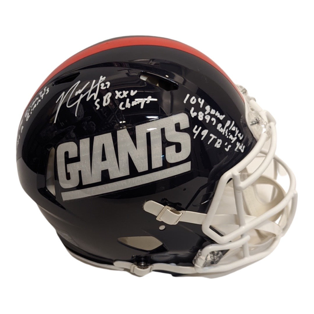 Rodney Hampton Autographed New York Giants Old School Speed Authentic Helmet “Once a Giant Always a Giant, SB XXV Champ, 104 Games Played, 6897 Rushing Yds, 49 TD’s” Inscriptions Steiner CX